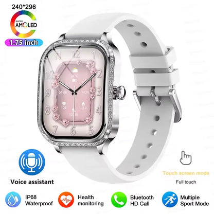 2026 New Smart Watch For Women Gift 1.75 Inch Full Touch Screen Sports Fitness Watches Bluetooth Calls Digital Smartwatch Ladies