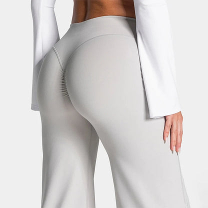 Charming Pro Scrunch Straight Leg Pants Butt Lifting Wide Leg Sweatpants Fitness Jogging Yoga Gym Push Up Women Baggy Leggings