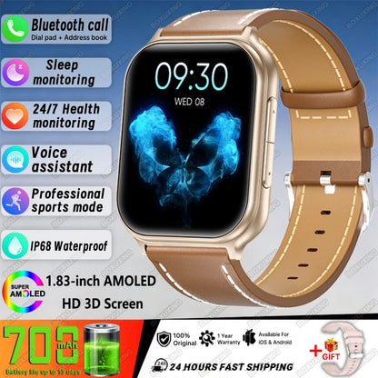 New BOXUXING Sports Smart Watch Men 700 mAh Battery Fitness Track IP68 Waterproof Heart Rate BT Call GPS Track Smartwatch Women