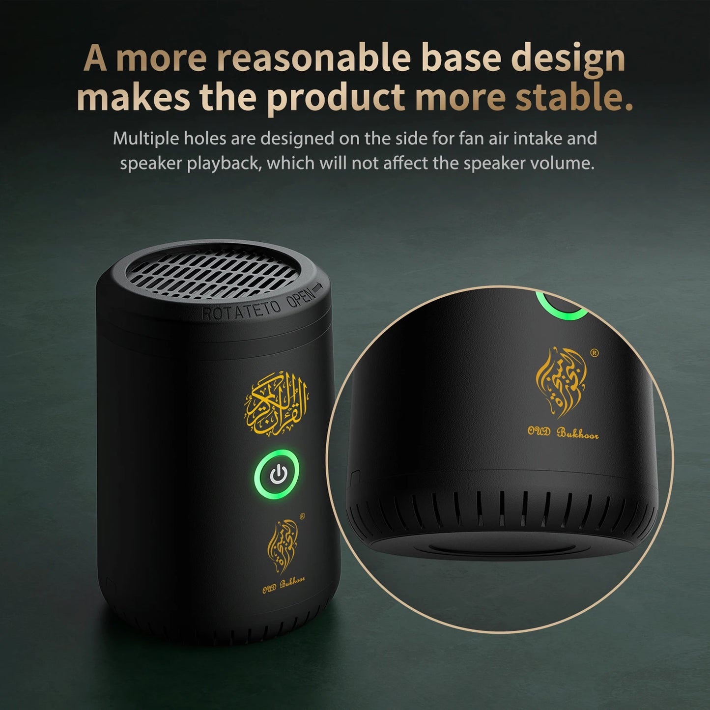 Portable Mini Electric Incense Burner with Quran Speaker Arabic Bakhoor Aroma Diffuser Rechargeable Incense Holder