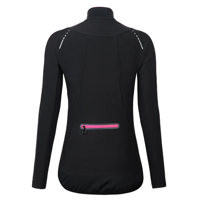 Santic Womens Fleece Bike Coat Winter Thermal Cycling Jackets Windproof Reflective Soft Shell MTB Bicycle Windbreaker Asian Size