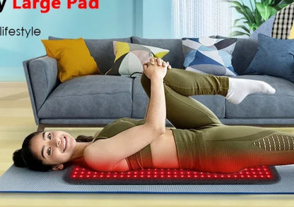 Dual-Wavelength Red Light Pad 360 LEDs (660nm & 850nm) Heating Mat for Muscle Pain, Relaxation Large Size Back & Shoulder Relief
