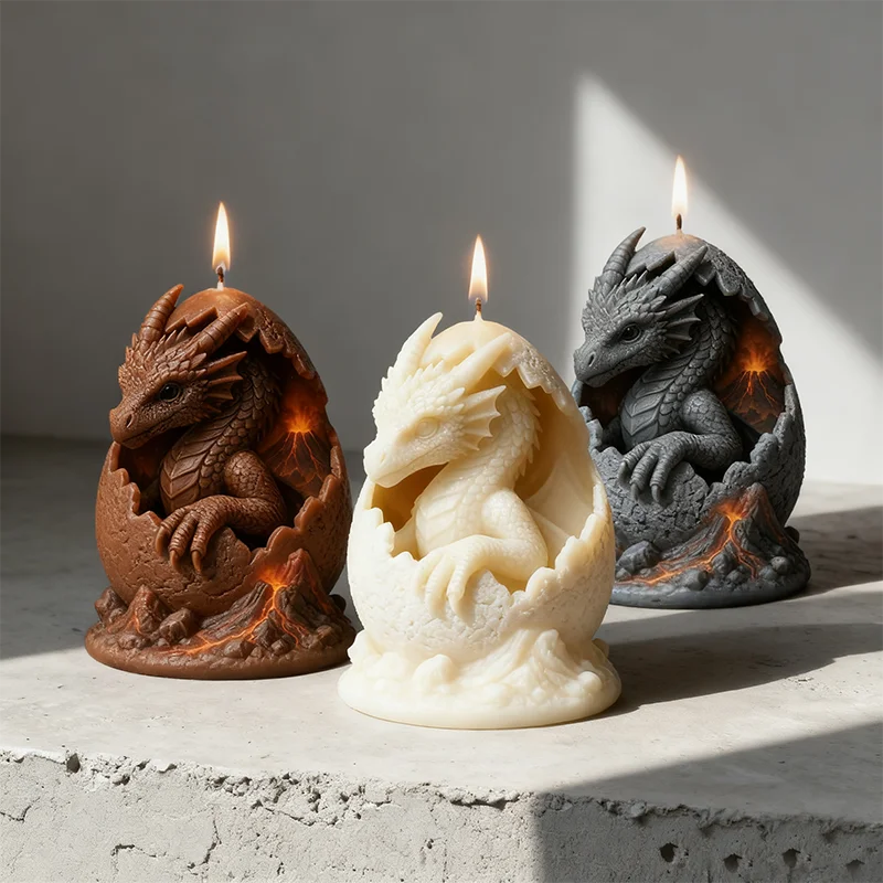 Dragon Egg and Baby Dragon Art Candle Mold: Exquisitely Patterned Scented Candle / Decorative Ornament, Trendy Gift, Showcasing