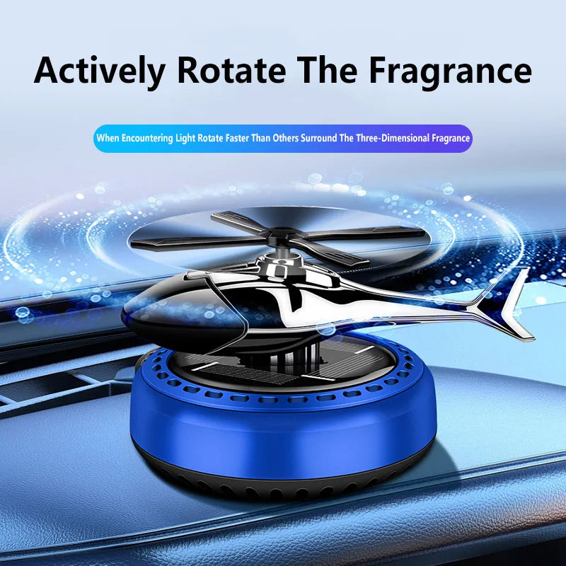 Solar Rotary Aromatherapy Helicopter Solar Aromatherapy Automobile Air Freshener Alloy + ABS Wood Perfume Automatic Diffuser