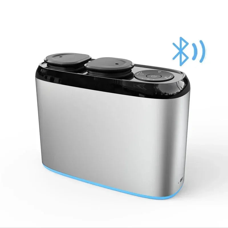 Rechargeable Aroma Diffuser Bluetooth Waterless Essential Oil Diffuser Home Freshener Device Double Head Aromatherapy Diffuser