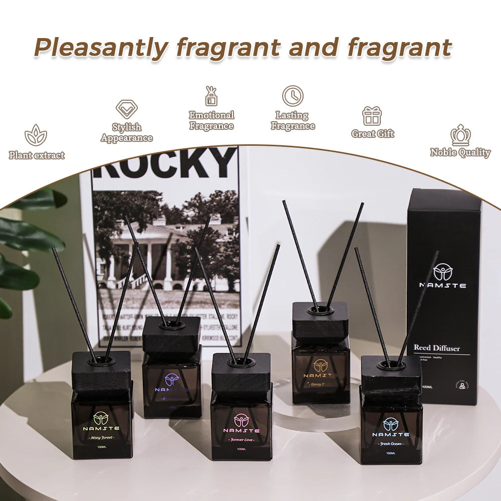 NAMSTE 100ML Premium Aroma Diffuser Oil for Home Car Air Freshener Room Perfume Long Lasting Fragrance Reed Sticks Fragrance Hot