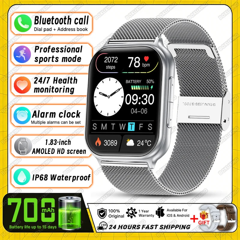 2026 New Smartwatch Women Sports Fitness Track IP68 Waterproof Heart Rate GPS Track Bluetooth Call Ladies Fashion Smartwatch Men