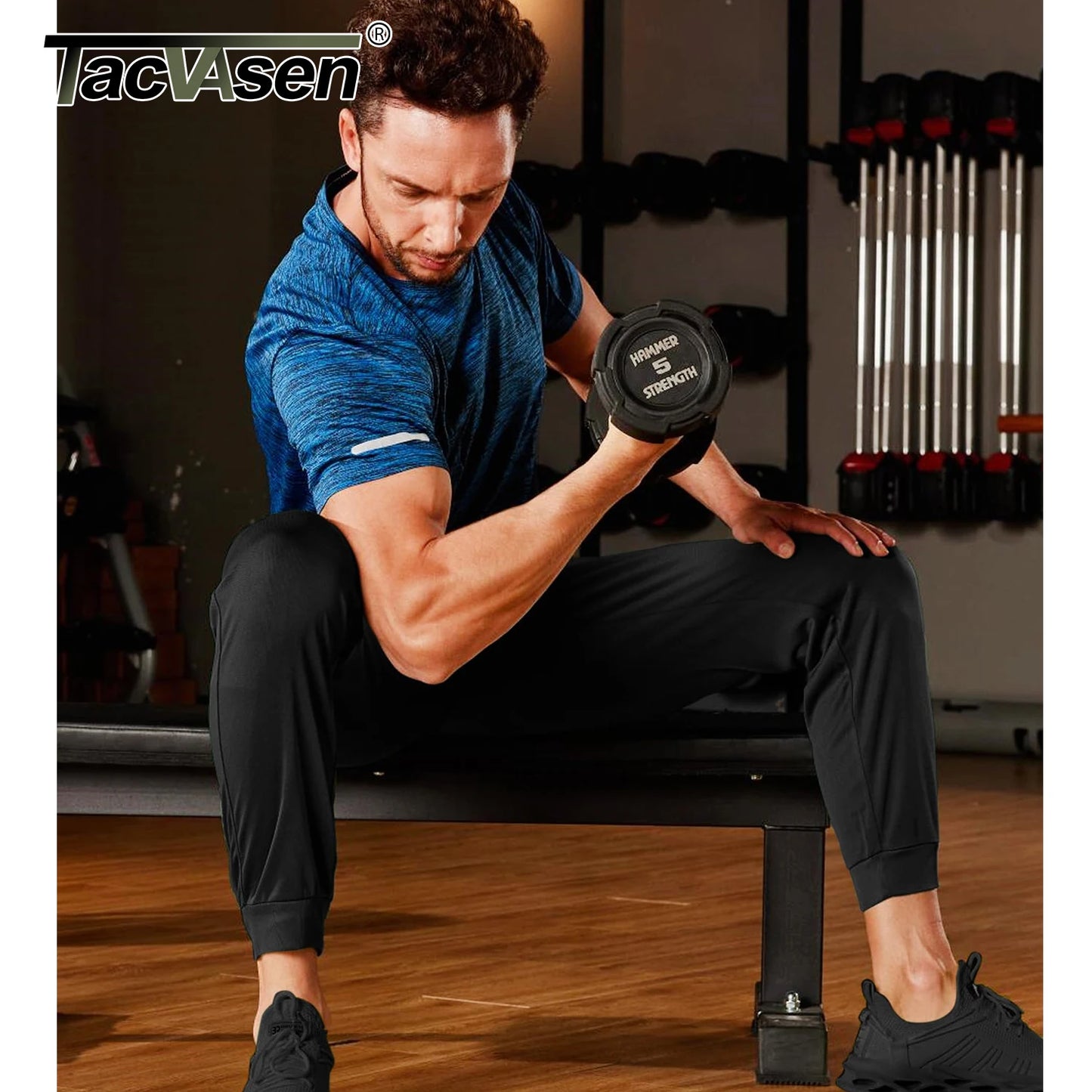 TACVASEN 3 Packs Quick Dry Summer T-shirts Reflective Stripe Men Running Fitness Tops Gym Training Shirt Breathable Sportswear