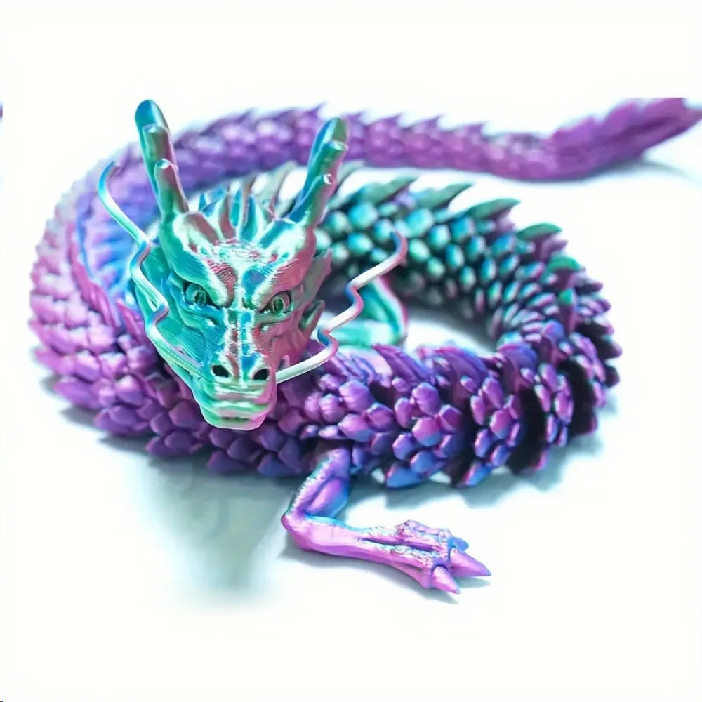 3D Printed Dragon Egg with Articulated Dragon Toy Flexible Chinese Dragon Model Figurine Home Desk Car Ornament Decor Gift