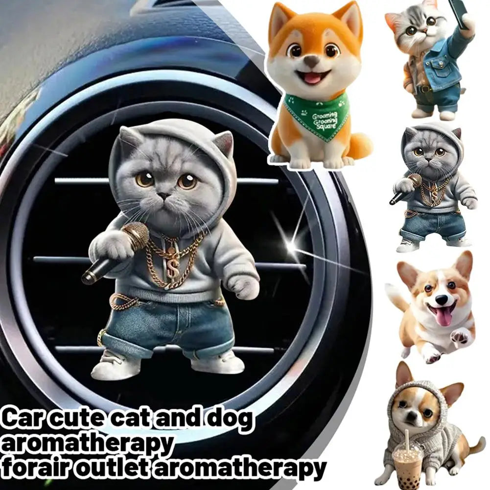 Car Outlet Vent Perfume Clips Car Air Freshener Conditioning Aromatherapy Cute Cat/dog Interior Decoration Accessories Tools