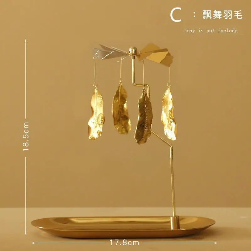1 Pcs New Lanterns Aromatherapy Candles Trays Rotating Candle Holders Windmills Golden Fragrance Trays Ornaments
