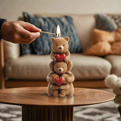 Candle Mold Stacked Bear Shape Aromatherapy Candle Silicone Mold DIY Ornament Handmade Gypsum Fragrance Stone Mold