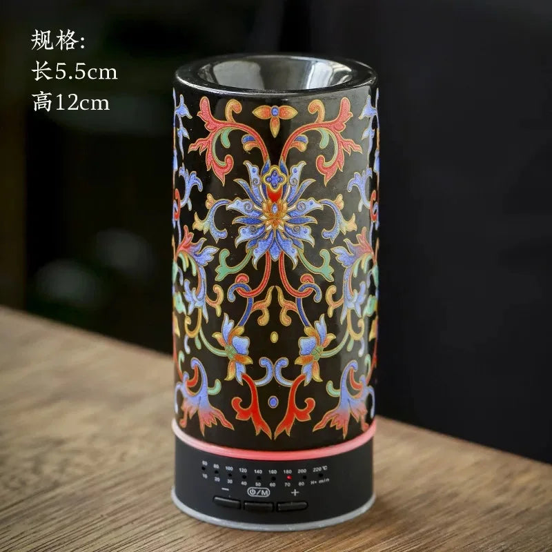 Electronic Incense Burner Enamel Ceramics Charge At Regular Time Temperature Regulation Incense Burner Ornament Gift Box