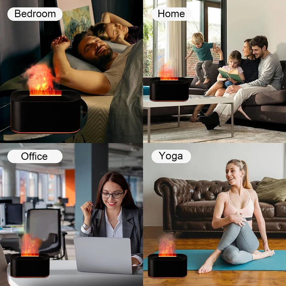 Colorful Flames Air Humidifier Essential Oils Humidifiers Flame Aroma Humidifier Fragrance Diffuser Home Aromatherapy Diffuser
