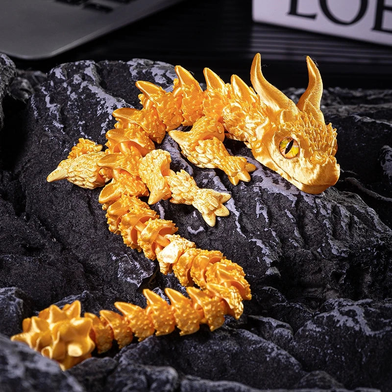 3D Printed Magic Dragon Movable Joint Fidget Toy Rotatable Articulated Home Office Desktop Ornament Adults Kid Toys Crafts Gifts