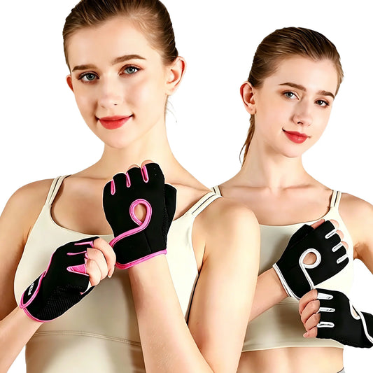 Women Half Finger Gym Gloves Anti-Slip Breathable Fitness Weight Lifting Sports Cycling Workout Protective Training Hand Gloves