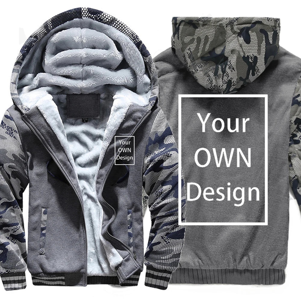 Your OWN Design Brand Logo/Picture Custom Men Women DIY Winter Thick Hoodies Sweatshirt Casual Hoody Clothes 24 Color Loose COAT