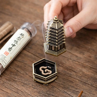 New Chinese Style Incense Burner Zinc Alloy Vertical Indoor Aromatherapy Good Symbolism Accessories Incense Burning Gifts