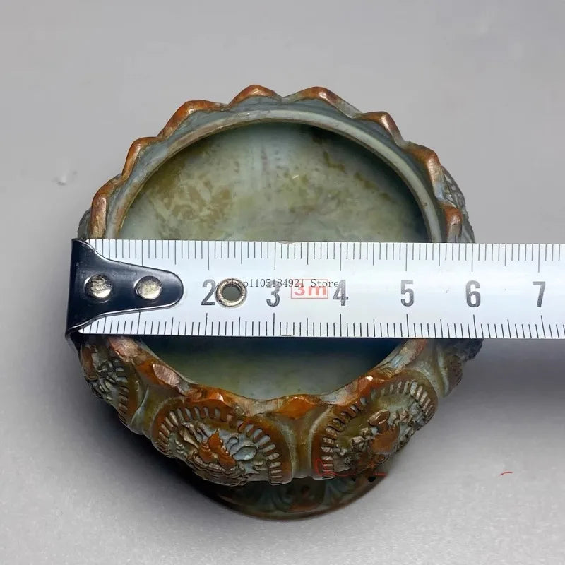 Antique Bronze Eight Auspicious Incense Burner Household Tea Ceremony Table Ornament Coil Incense Base Burn Aromatherapy Stove
