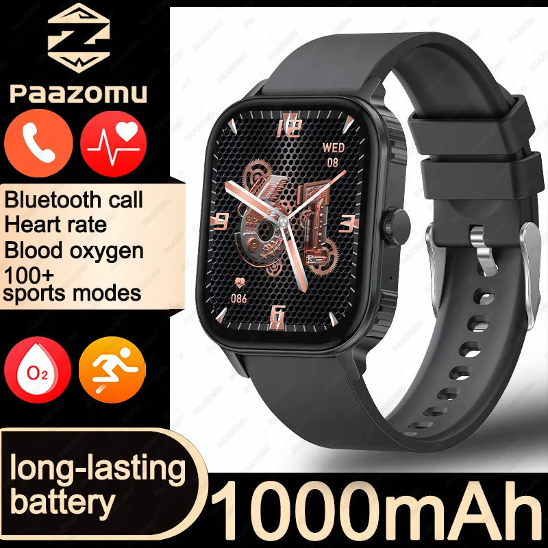 2026 2.04-inch Ultra Smart Watch For Men Women 1000mAh High Capacity Battery Outdoor Sports Fitness Health Monitoring Smartwatch