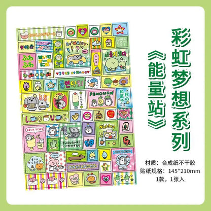 Korean Japanese Cartoon Journaling Sticker Sweet Cake Puppy Scrapbook Sticker DIY Decor Retro Anime Stationery Sticker Kids Gift