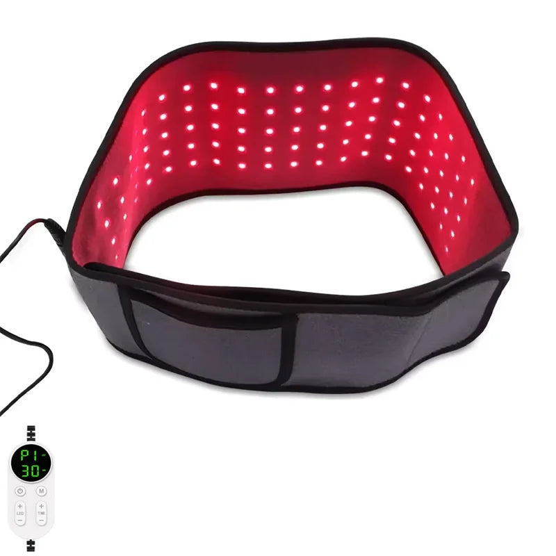 Far Infrared Red Light Therapy Belt Waist Back Pain Relief 660nm 850nm LED Massage Belt Blood Circulation Muscle Relaxation