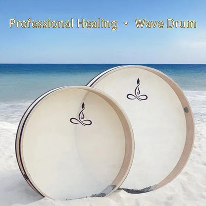 Wave Drum Sound Healing Professional Yoga Meditation Sheepskin Drums Spiritual Relaxation Massage Tambourine Musical Instrument