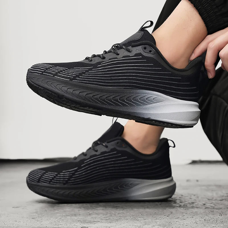 Men's Plus Size Sneaker Big Head Mesh Wide Palm Shoes Outdoor Knitted Breathable Running Fitness Shoes Driving Footwear