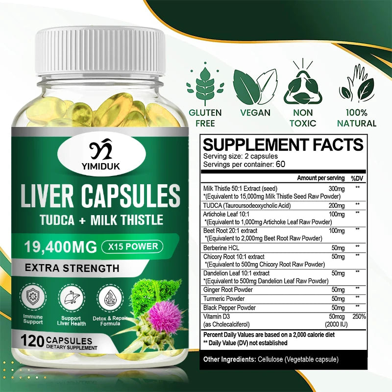 Liver Supplement, Support Liver Function Health, Powerful Antioxidant & Detoxifier, Heart Health & Healthy Cholesterol Levels