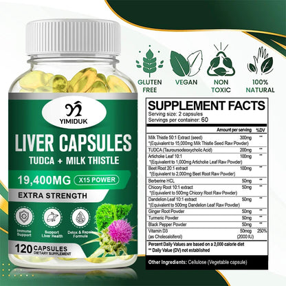 Liver Supplement, Support Liver Function Health, Powerful Antioxidant & Detoxifier, Heart Health & Healthy Cholesterol Levels