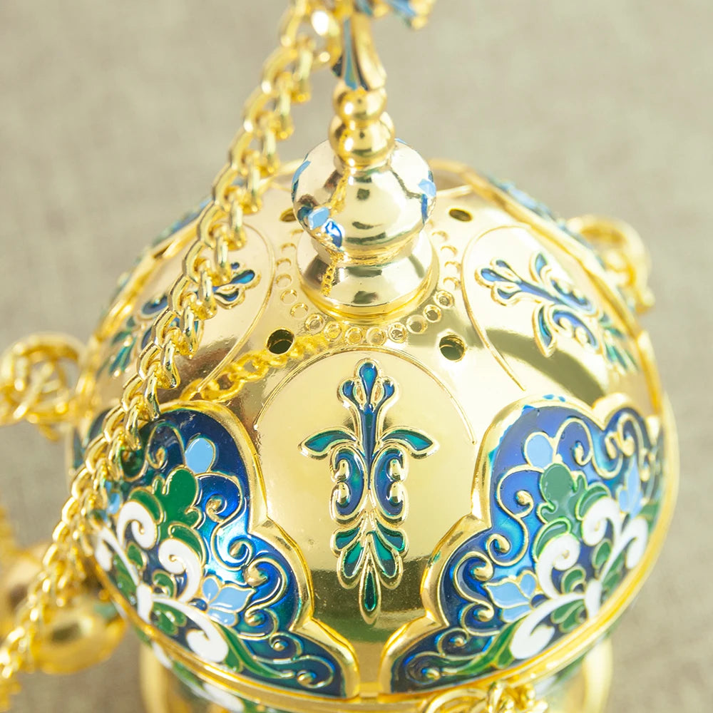 New Orthodox Church Incense Burner with Wall Hook Set Metal Inner Liner Inside Burner Religious Ornament Church Supplies BoxGift