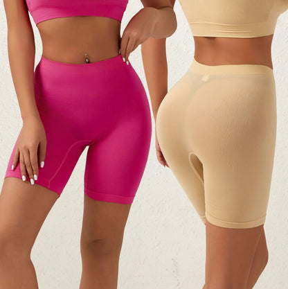 1pcs Women's Seamless Elastic Fitted Shorts High-Waist Arm-Raising Sports Breathable Safety Panties Female Fitness Yoga Pants