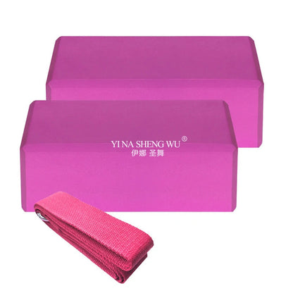 2pcs EVA Yoga Blocks 1pcs Cotton Yoga Strap Stability Blocks Yoga Strap Set for Yoga Pilates Meditation