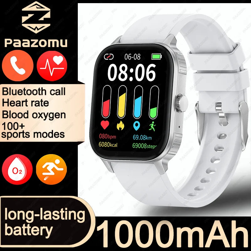2026 2.04-inch Ultra Smart Watch For Men Women 1000mAh High Capacity Battery Outdoor Sports Fitness Health Monitoring Smartwatch