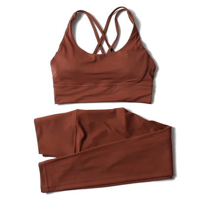 TRY TO BN Yoga Set Fitness Sports Bra Naked Leggings Women's Tracksuit Sportwear Breathable Workout Two Pieces Suit Gym Clothing