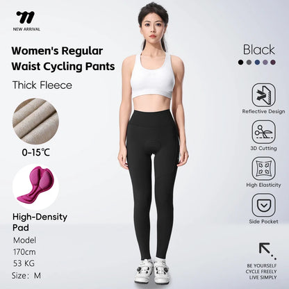 WEST BIKING Cycling Pants Thermal Fleece Women Autumn Winter Bicycle Tights Trousers  Outdoor Sports Fitness Yoga Running Pants