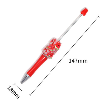 10-50Pcs DIY Bead Ballpoint Pen – Fruit Motif and Pearl Accents, Creativity Bead Pen for Journaling & Notes