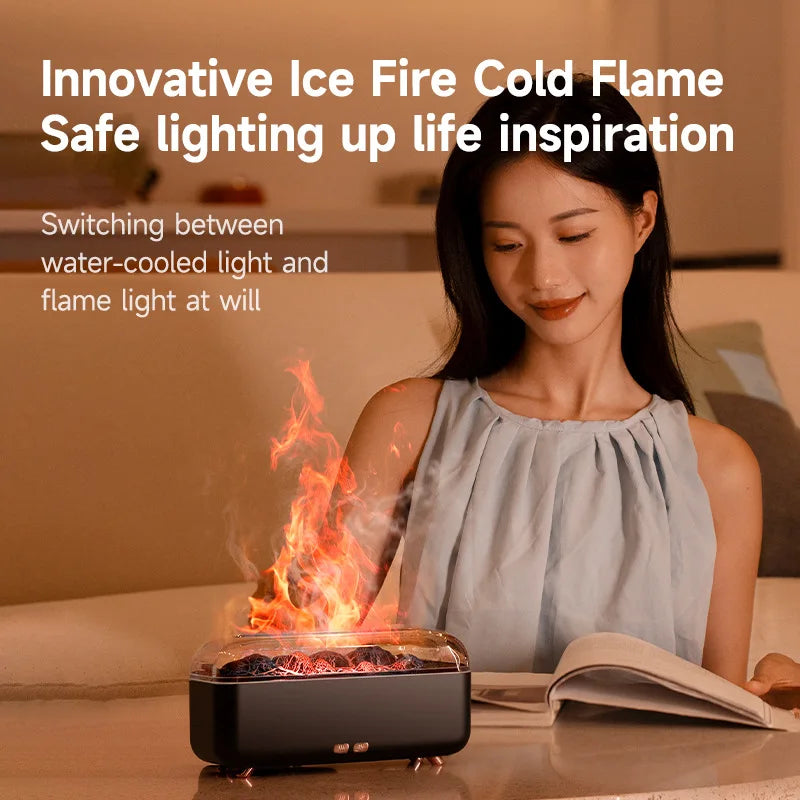 300ml Mini Volcanic Lava Essential Oil Aroma Diffuser Machine Small Household USB Home Fragrance Diffuser Flame Humidifier