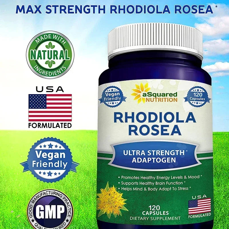 Rhodiola Rosea with Black Pepper Supplement - Confront Stress, Improves Mood, Increases Focus & Energy, Supports Brain Function