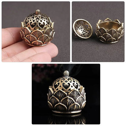 Buddhist Utensils Incense Burner Lotus Incense Censer Archaic Copper Alloy Sandalwood House Furnishings Home Office Decoration ﻿