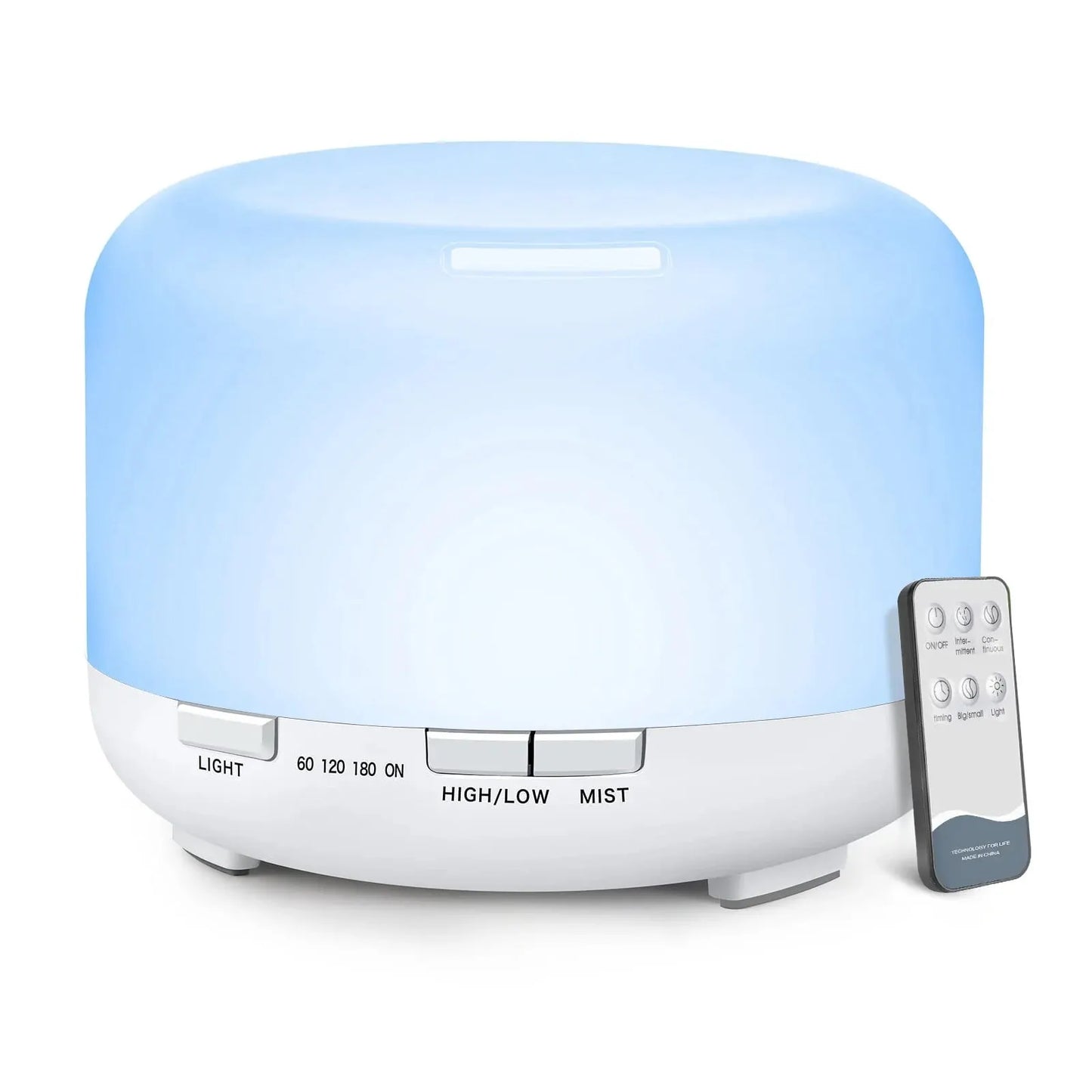 500ML Aroma Diffuser Wood Grain Color, 5V 2A USB Power Essential Oil Aromatherapy Diffuser with Remote Control for Home Office