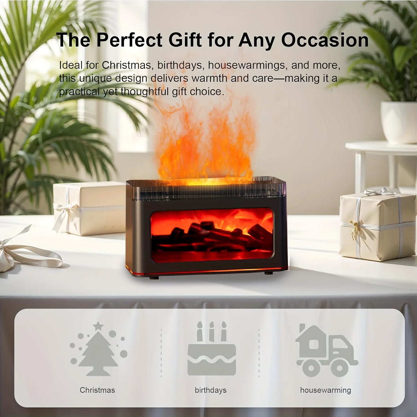 1PC USB Powered Mini Fireplace Aroma Diffuser also An Air humidifier with Colorful Ligh Effects Perfect For Home Humidification