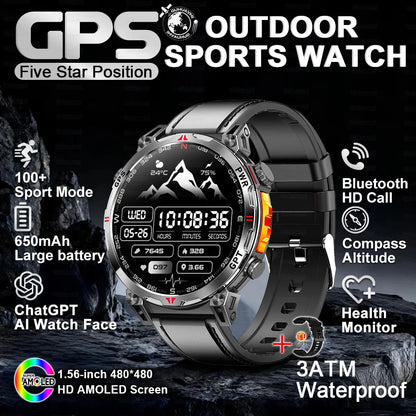 2026 New Ultra 650mAh Battery Smart Watch Built in GPS Compass 10ATM Waterproof Sports tracker Outdoors Military Smartwatches