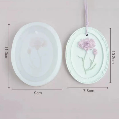 Flower Listing Aromatherapy Gypsum Mold DIY Car Mounted Wardrobe Wax Sheet Plaster Craft Silicone Mould