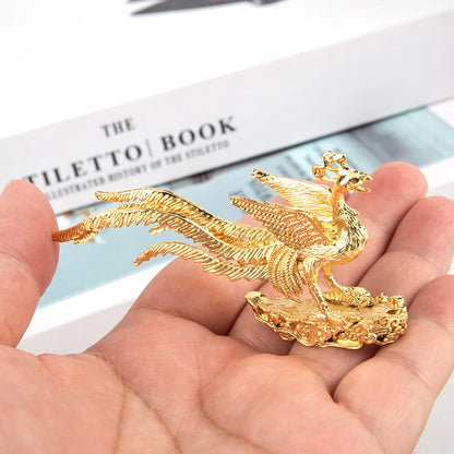 Gold Phoenix Statue Incense Burner 1PCS Portable Incense Stick Holder Home Decoration