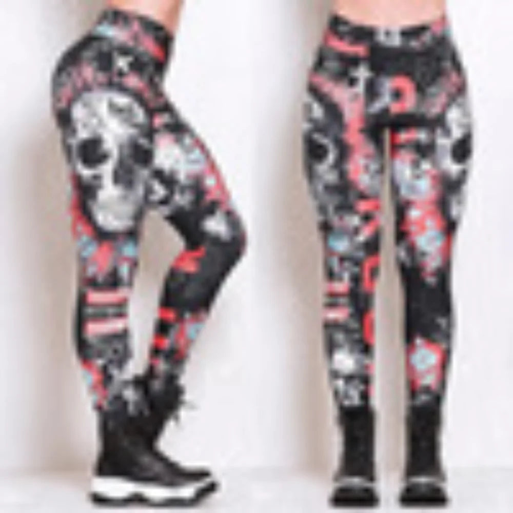 NADANBAO Woman Map Printed Leggings High Waist Skinny Trousers Lady Sporty Workout Pants Female Outdoor Running Riding Bottom