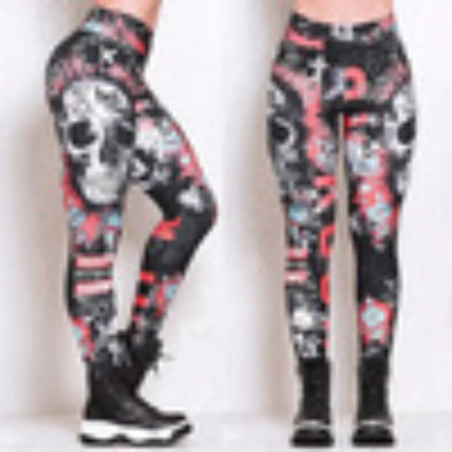 NADANBAO Woman Map Printed Leggings High Waist Skinny Trousers Lady Sporty Workout Pants Female Outdoor Running Riding Bottom