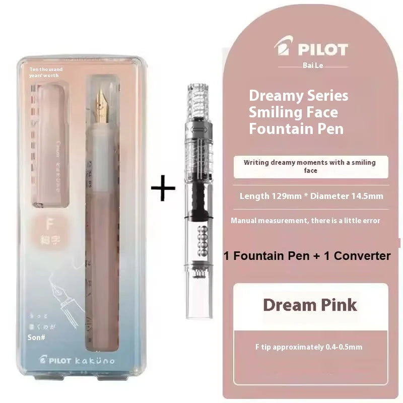 Pilot Japan Kakuno Fountain Pen Limited Cute Panda Nib Cap Smiley Face Pens Gift for Students Journaling Ins Healing Aesthetic