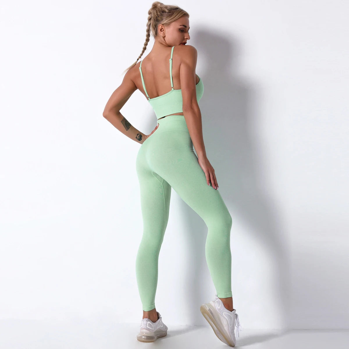 Female Yoga Set Ensemble Seamless Sexy Sport Suit Women Sportswear Leggings Fitness Workout Gym Wear Running Clothing Tracksuit