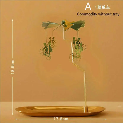 1 Pcs New Lanterns Aromatherapy Candles Trays Rotating Candle Holders Windmills Golden Fragrance Trays Ornaments